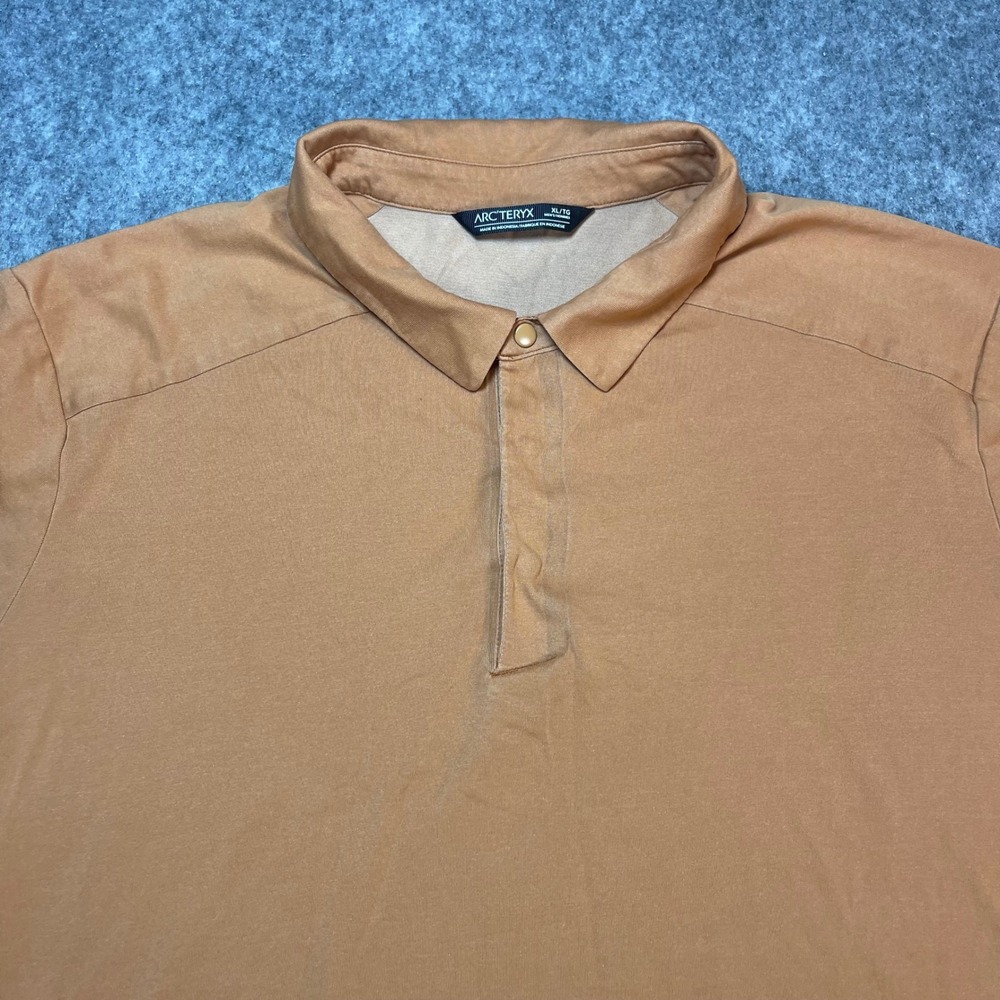 Arcteryx Eris Polo Mens XL Orange Short Sleeve Snap Placket Shirt 25216 - Picture 3 of 9